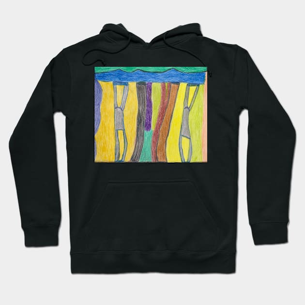 Unique Unusual Different Style Shapes With Colourful Background Hoodie by PodmenikArt